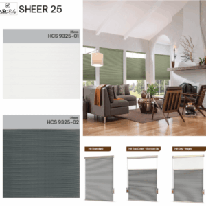 Rèm tổ ong Honeycomb mã SHEER 25